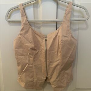 Abercrombie & Fitch Cream Zip-Front Vest